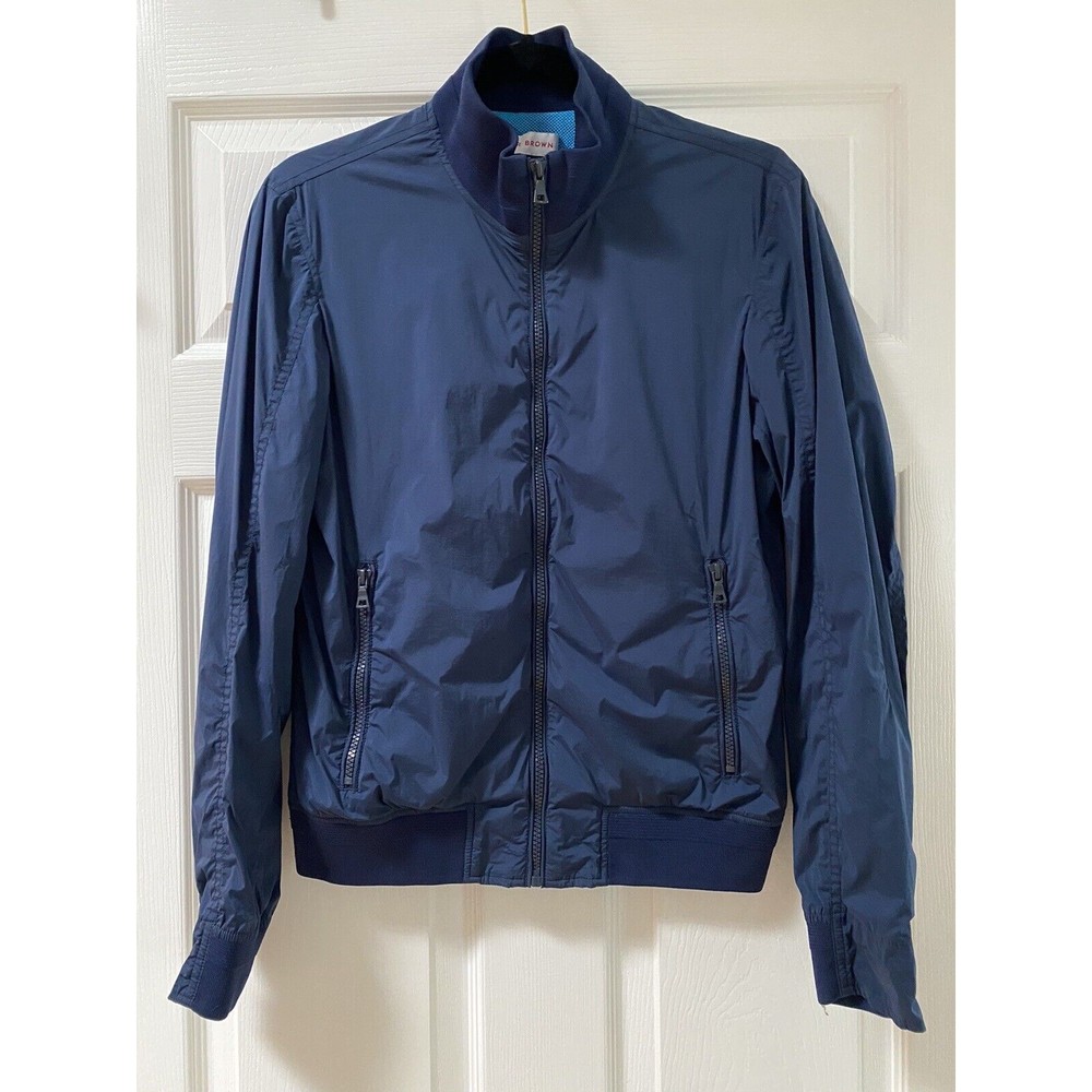 Orlebar Brown Navy Blue Long Sleeve Full Zip Windbreaker Track Jacket Sz 8 M